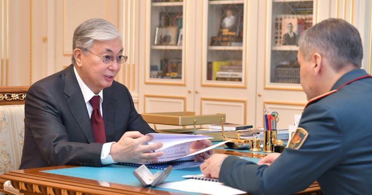 Глава государства принял министра обороны Нурлана Ермекбаева